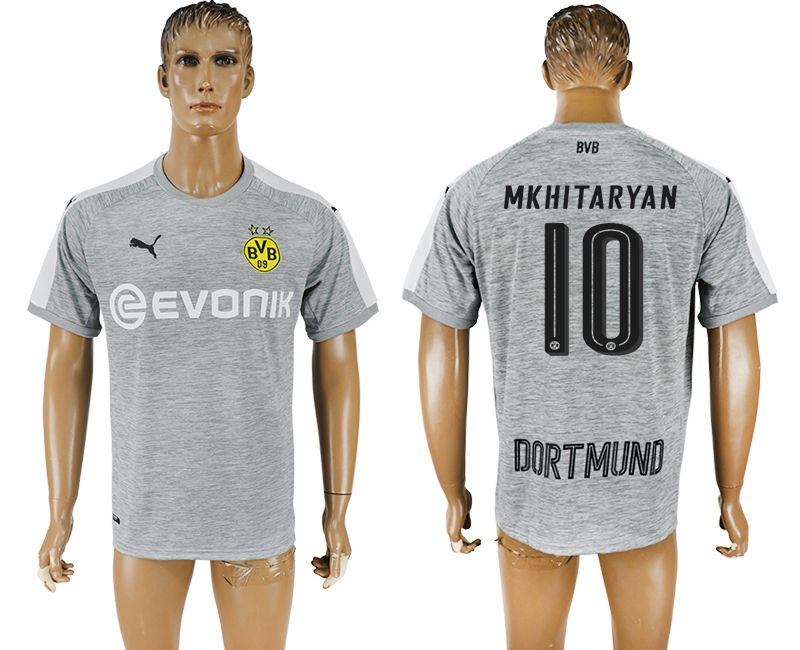 Men 2017-2018 club Borussia Dortmund 10 grey AAA soccer jersey